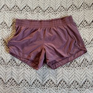 Athleta Women's Purple Athletic Shorts Size XL Front Drawstring Zippered Pocket